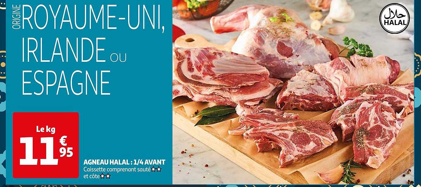 agneau halal : 1/4 avant