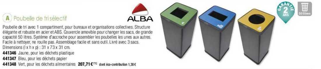 alba poubelle de tri sélectif