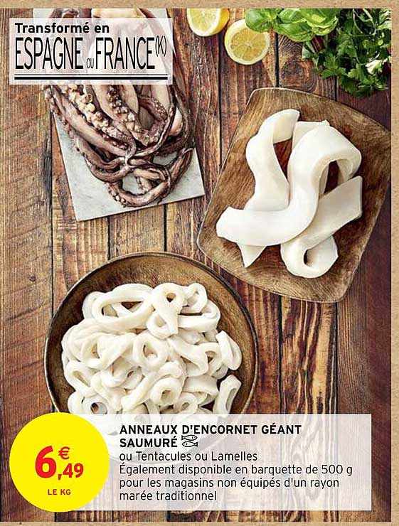 anneaux d'encornet géant saumuré