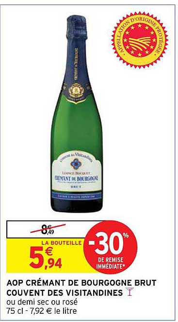 Aop Crémant De Bourgogne Brut Couvent Des Visitandines