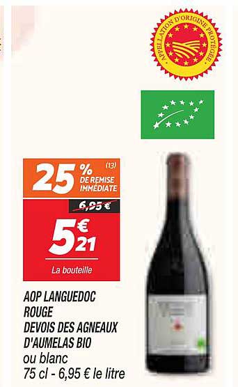aop languedoc rouge devois des agneaux d'aumelas bio