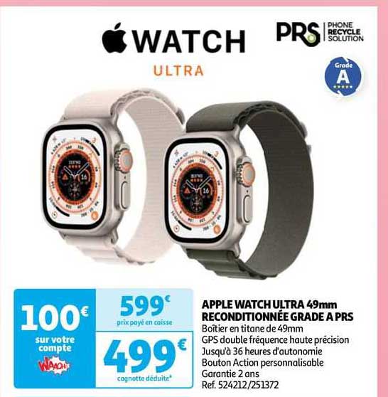 apple watch ultra 49mm reconditionnée grade a prs