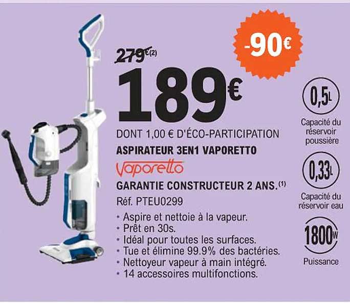 aspirateur 3en1 vaporetto