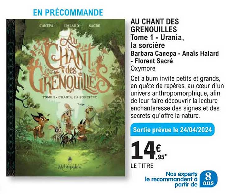 au chant des grenouilles tome 1 - urania, la sorcière barbara canepa - anaïs halard - florent sacré oxymore