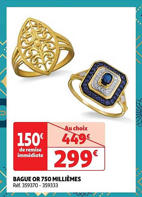 bague or 750 millièmes