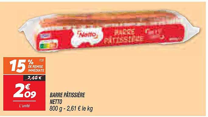 barre pâtissière netto