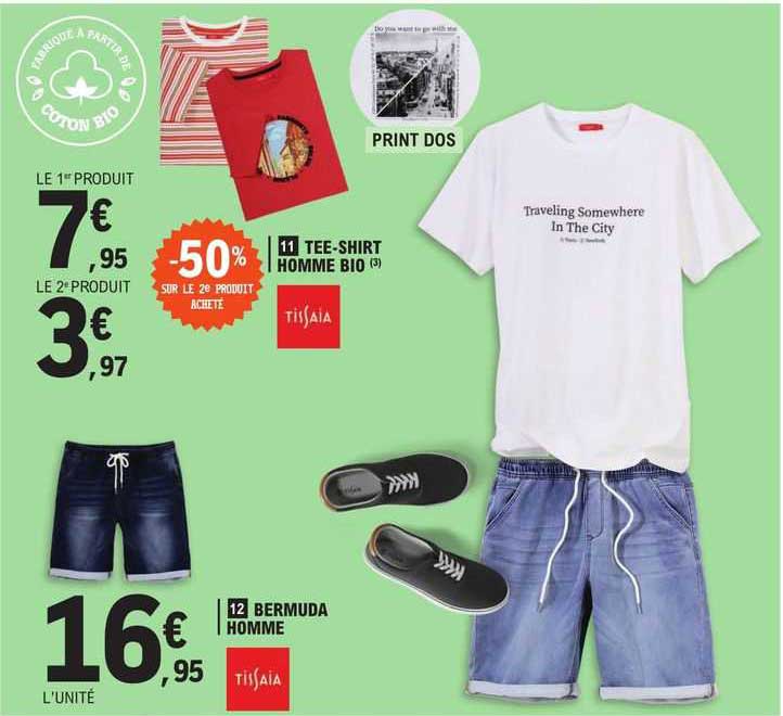 bermuda homme  tee-shirt homme bio tissaia
