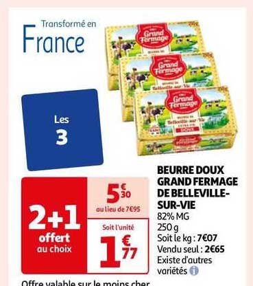 beurre doux grand fermage de belleville-sur-vie