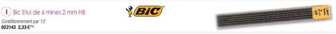 bic etui de 6 mines 2 mm hb