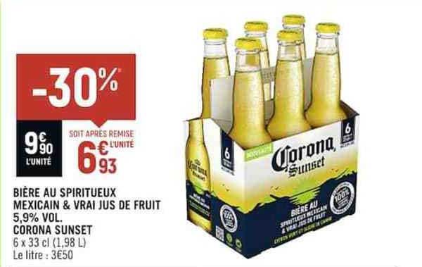 bière au spiritueux mexican & vrai jus de fruit 5,9% vol. corona sunset