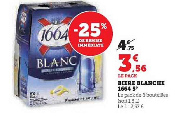 Biere Blanche 1664 5°