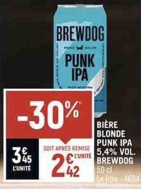 bière blonde punk ipa 5.4% vol. brewdog
