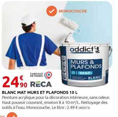 blanc mat murs et plafons 10l