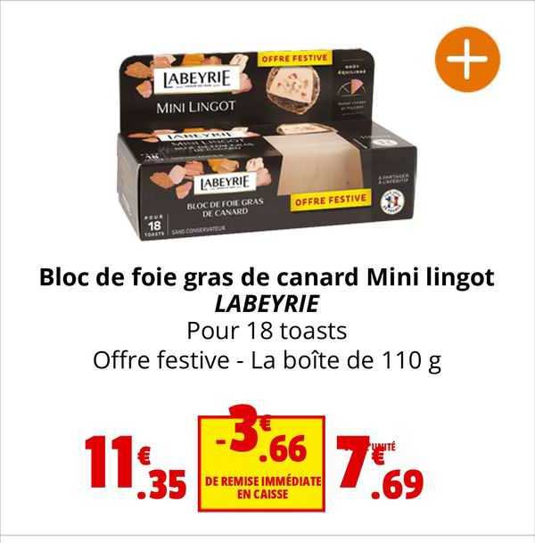 bloc de foie gras de canard mini lingot labeyrie