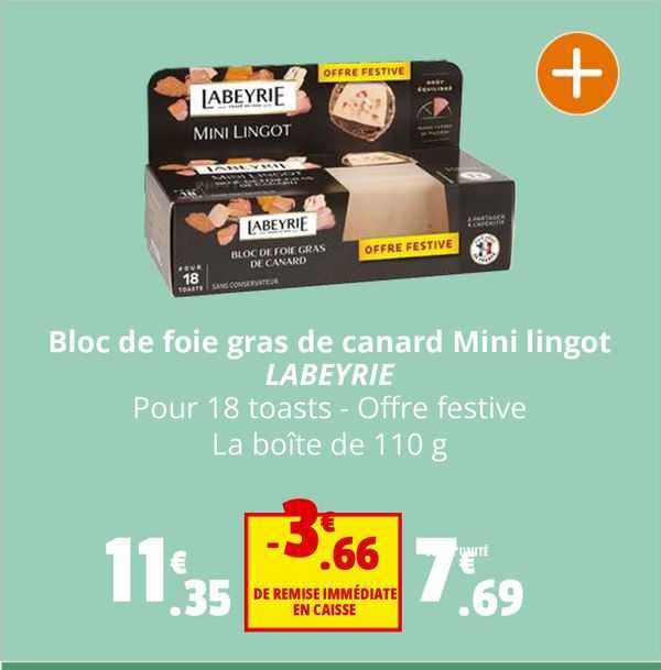 bloc de foie gras de canard mini lingot labeyrie