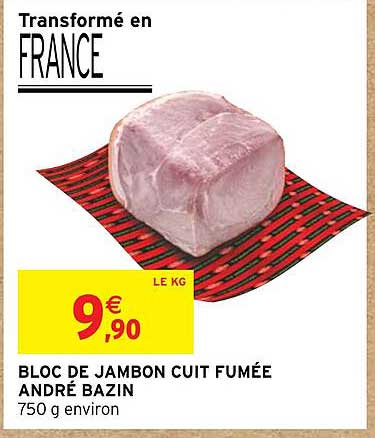 bloc de jambon cuit fumée andré bazin