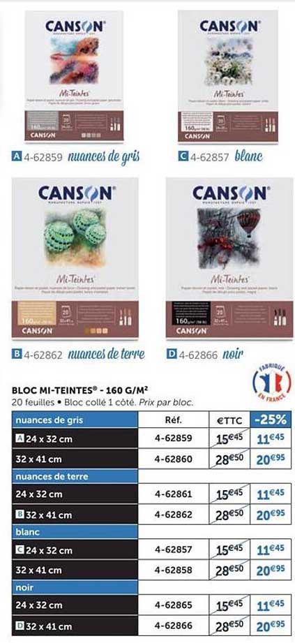bloc mi-teintes - 160 g/m²