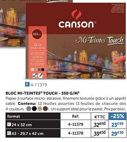 bloc mi-teintes touch - 350 g/m²