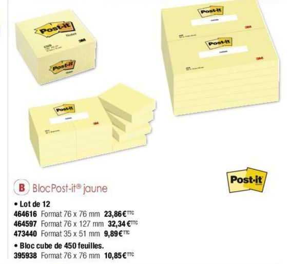 bloc post-it jaune