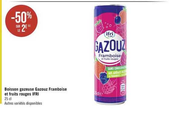 Boisson Gazeuse Gazouz Framboise Et Fruits Rouges Ifri