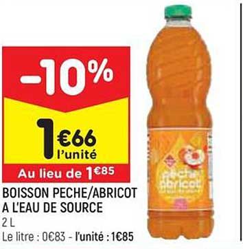 boisson peche/abricot à l'eau de source