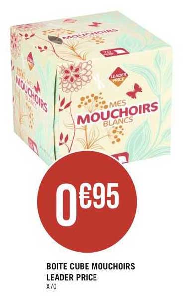 boite cube mouchoirs leader price