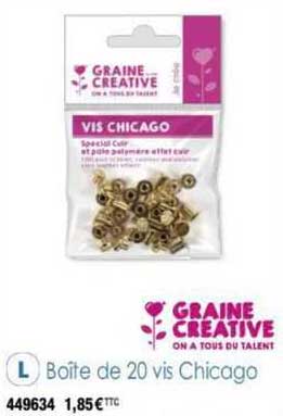 boîte de 20 vis chicago graine créative