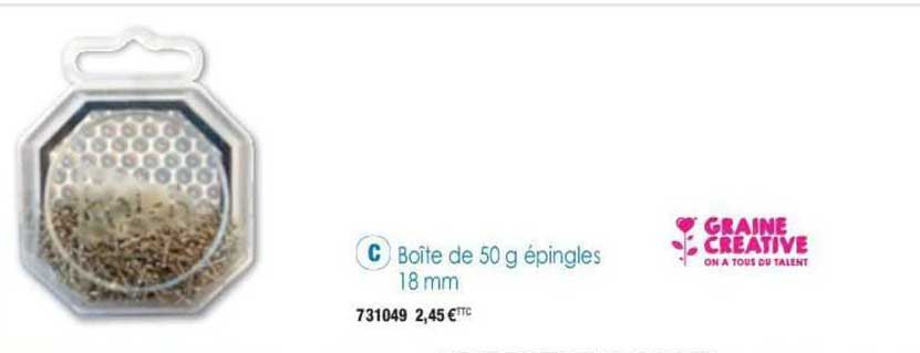boîte de 50 g épingles 18 mm