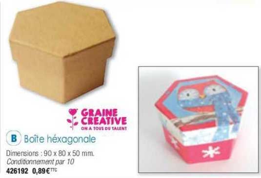 boîte héxagonale graine créative
