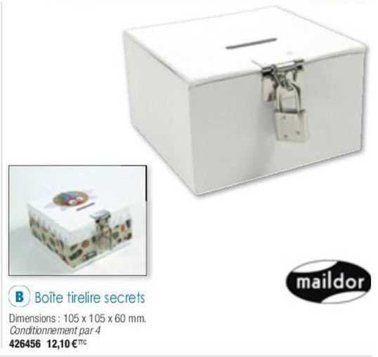 boîte tirelire secrets maildor