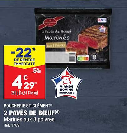 Boucherie St-clément 2 Pavés De Bœuf