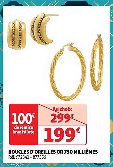 boucles d'oreilles or 750 millièmes