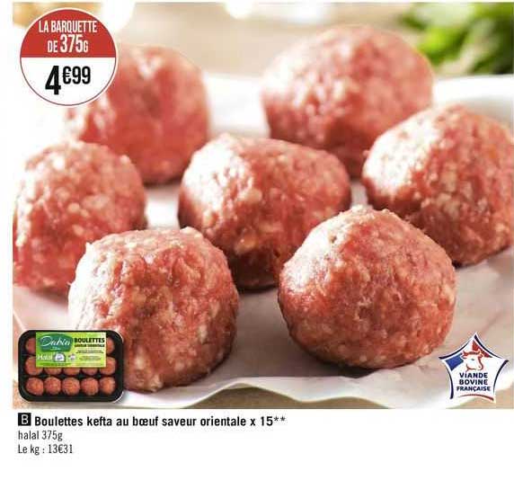 boulettes kefta au bœuf saveur orientale x15