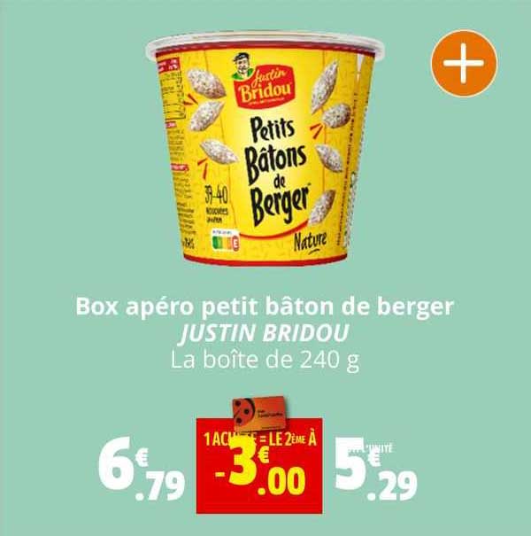 box apéro petit bâton de berger justin bridou