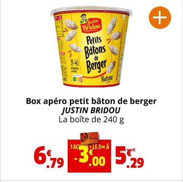box apéro petit bâton de berger justin bridou