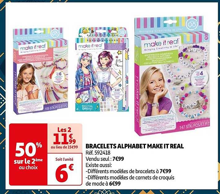 bracelets alphabet make it real