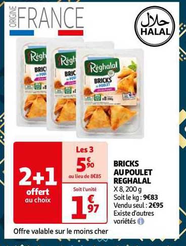 bricks au poulet réghalal