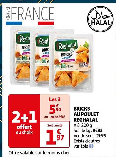 bricks au poulet réghalal