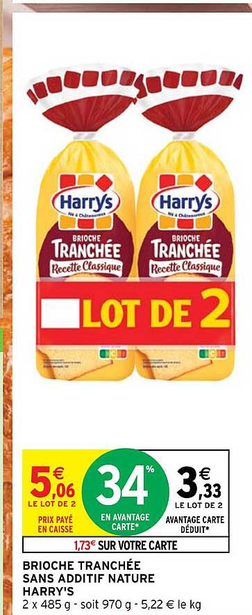 brioche tranchée sans additif nature harry's