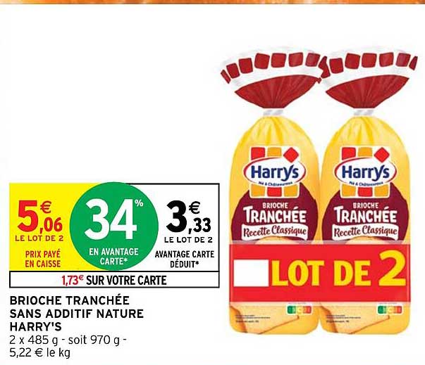 brioche tranchée sans additif nature harry's