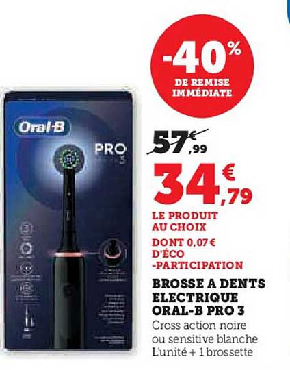 brosse a dents électrique oral-b pro 3