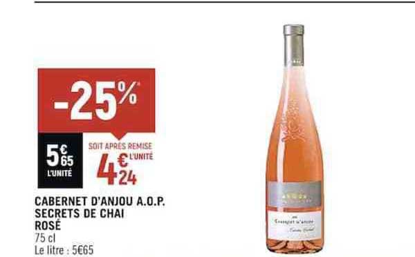 cabernet d'anjou a.o.p. secrets de chai rosé