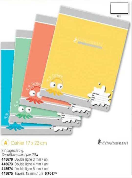 Cahier 17 X 22 Cm