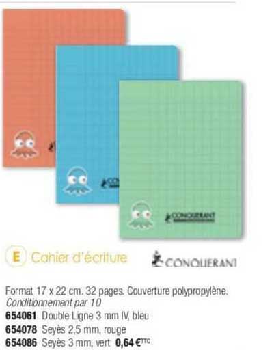 Cahier D'écriture Conquerant