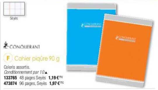 Cahier Piqûre 90 G