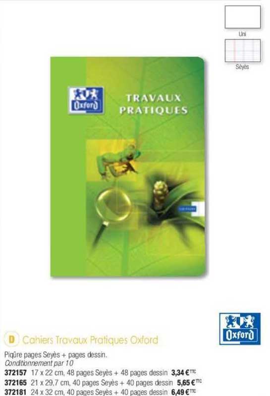 cahiers travaux pratiques oxford