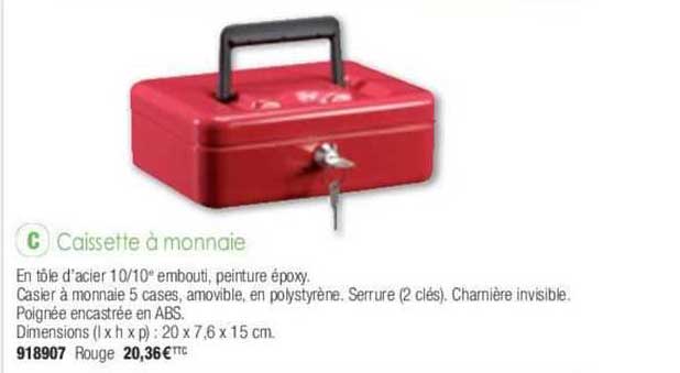 caissette à monnaie