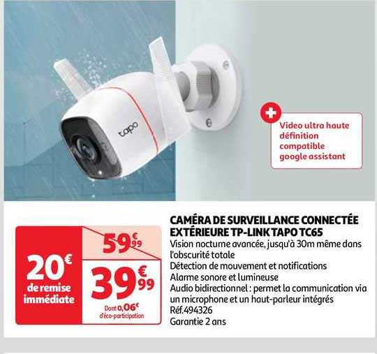 caméra de surveillance connectée extérieur tp-link tapo tc65