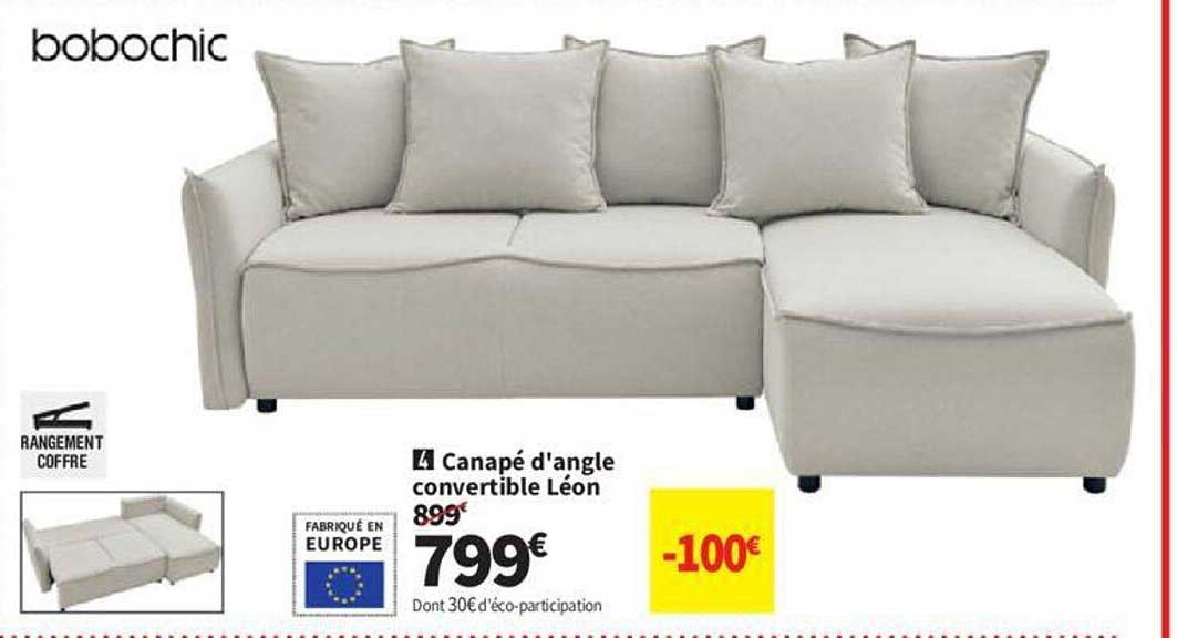 canapé d'angle convertible léon bobochic