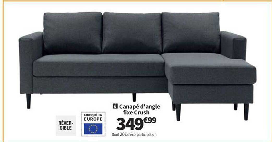 canapé d'angle fixe crush